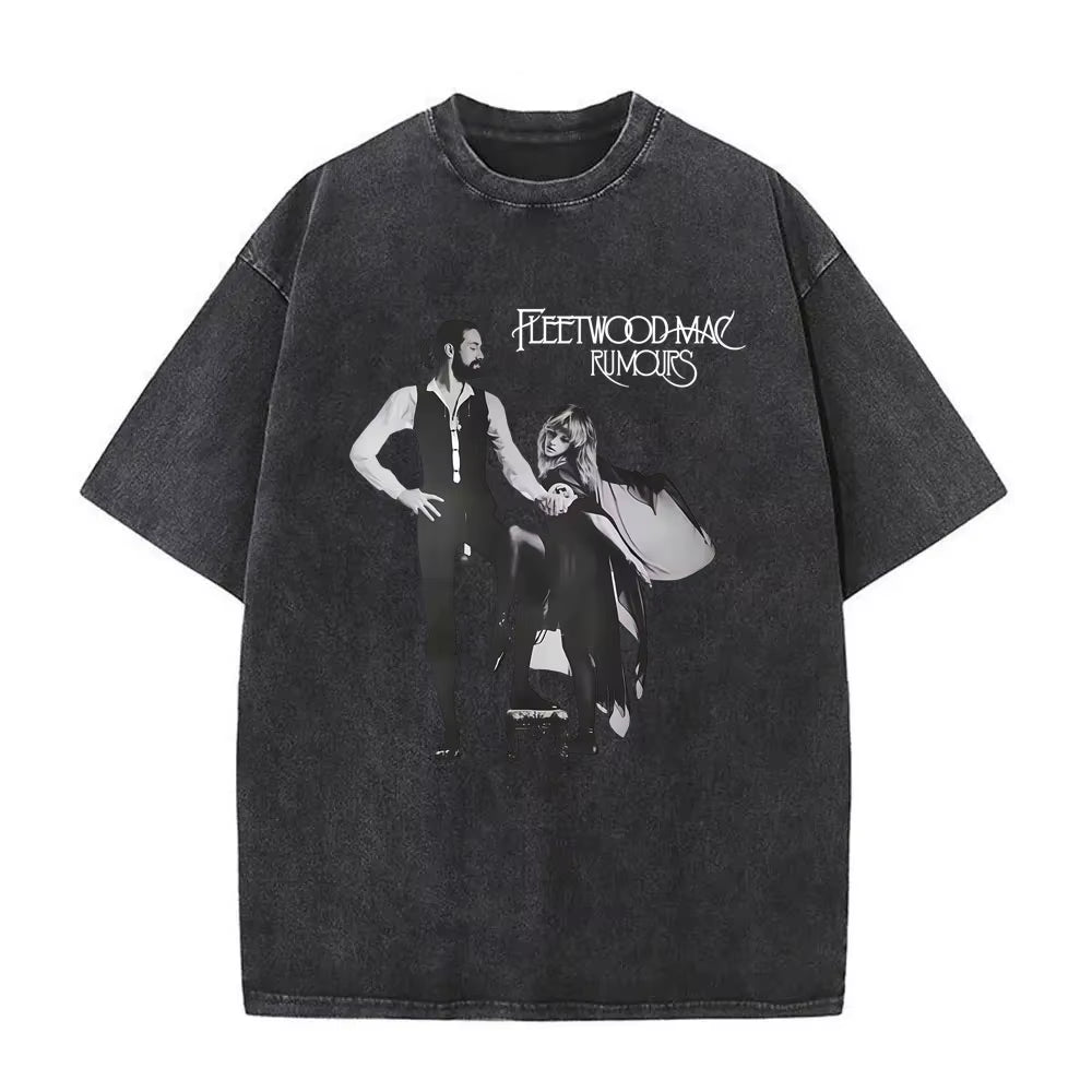 Elevate Your Style with the Washed Vintage Fleetwood Mac Rumours Graphic T-Shirt - Perfect for Men and Women!