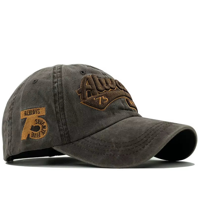 100% Cotton Washed 3D Embroidered Letter Baseball Cap - Casual Streetwear Hat