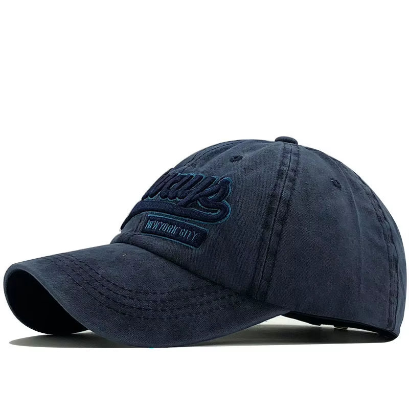 100% Cotton Washed 3D Embroidered Letter Baseball Cap - Casual Streetwear Hat