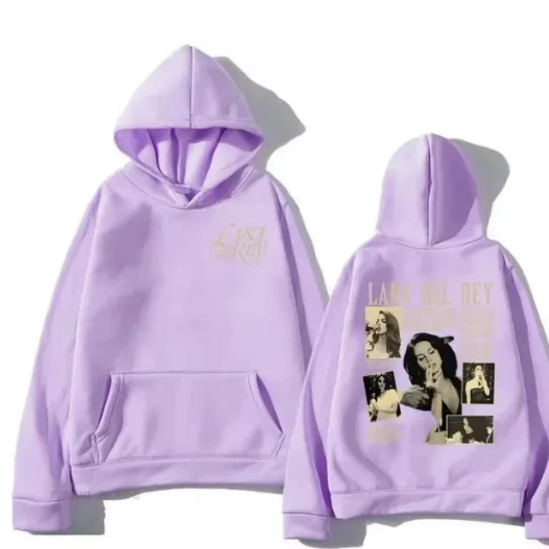 Lana Del Rey Inspired Casual Hoodie for Men - Trendy Long Sleeve Pullover Sweatshirt with Eye-Catching Print