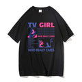Trend TV Girl Lovers Rock Song Print Oversized Cotton T-Shirt for Men and Women - Hip Hop Short Sleeve Streetwear Tee