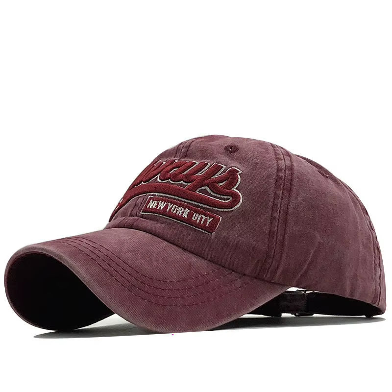 100% Cotton Washed 3D Embroidered Letter Baseball Cap - Casual Streetwear Hat