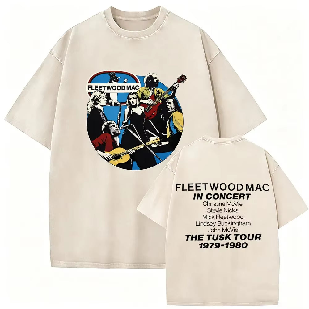 Elevate Your Style with the Washed Vintage Fleetwood Mac Rumours Graphic T-Shirt - Perfect for Men and Women!