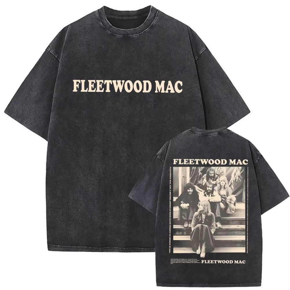Elevate Your Style with the Washed Vintage Fleetwood Mac Rumours Graphic T-Shirt - Perfect for Men and Women!
