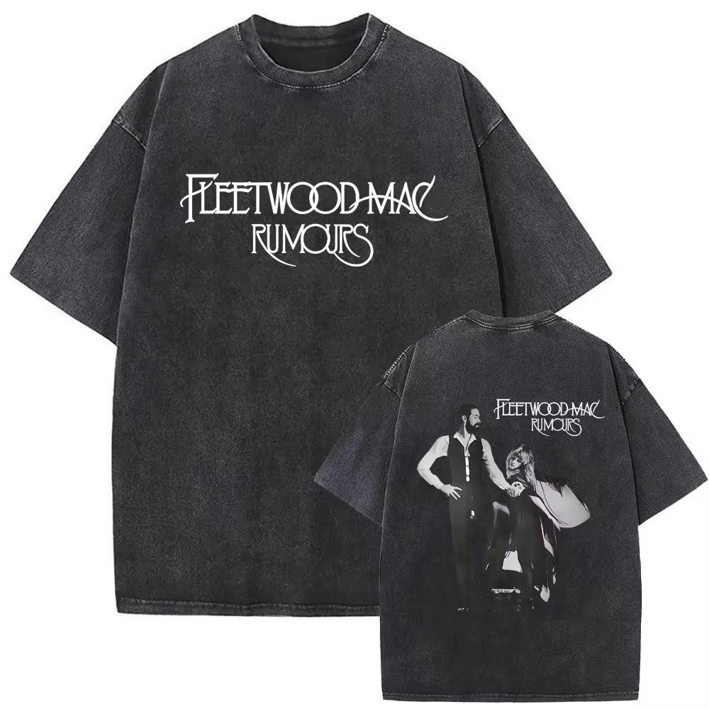 Elevate Your Style with the Washed Vintage Fleetwood Mac Rumours Graphic T-Shirt - Perfect for Men and Women!