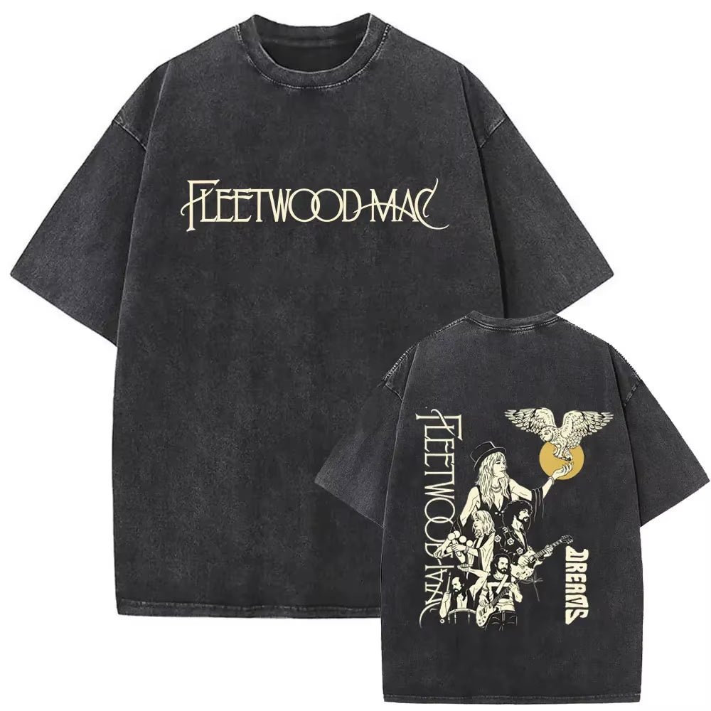 Elevate Your Style with the Washed Vintage Fleetwood Mac Rumours Graphic T-Shirt - Perfect for Men and Women!