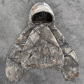 Y2K Retro Camouflage Zip-Up Hoodie - Stylish Oversized Unisex Sweatshirt for High Street Hip Hop Fashion