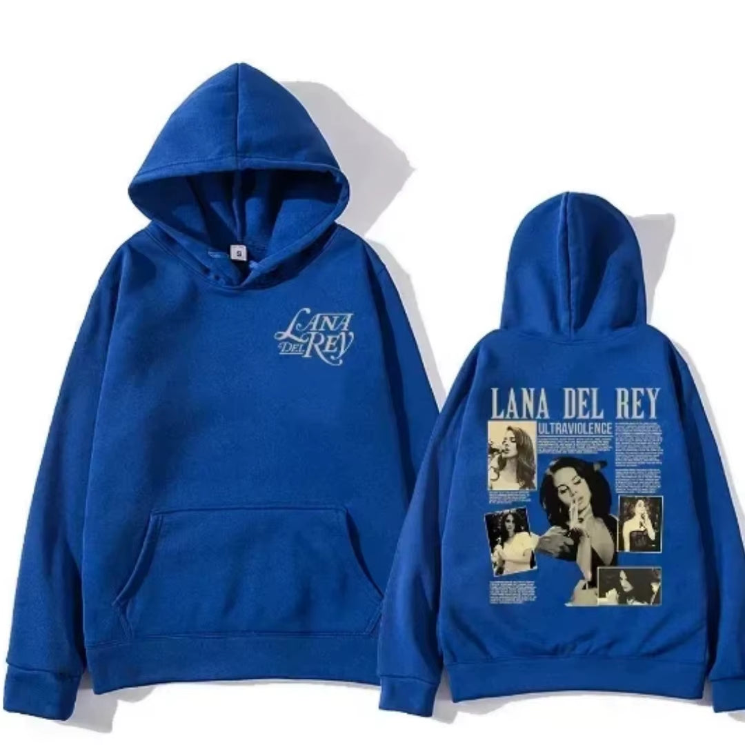 Lana Del Rey Inspired Casual Hoodie for Men - Trendy Long Sleeve Pullover Sweatshirt with Eye-Catching Print
