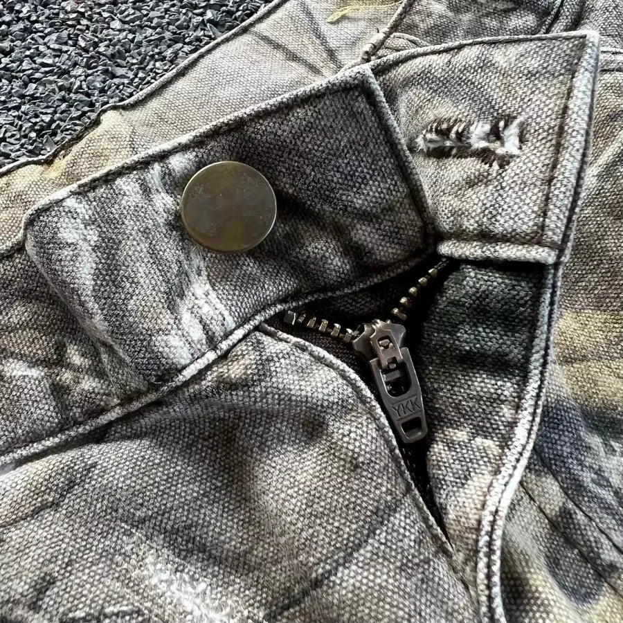 Men's Tree Branch Camouflage Jeans - American Style Y2K Wide Leg Retro Loose Fit Streetwear Camo Pants