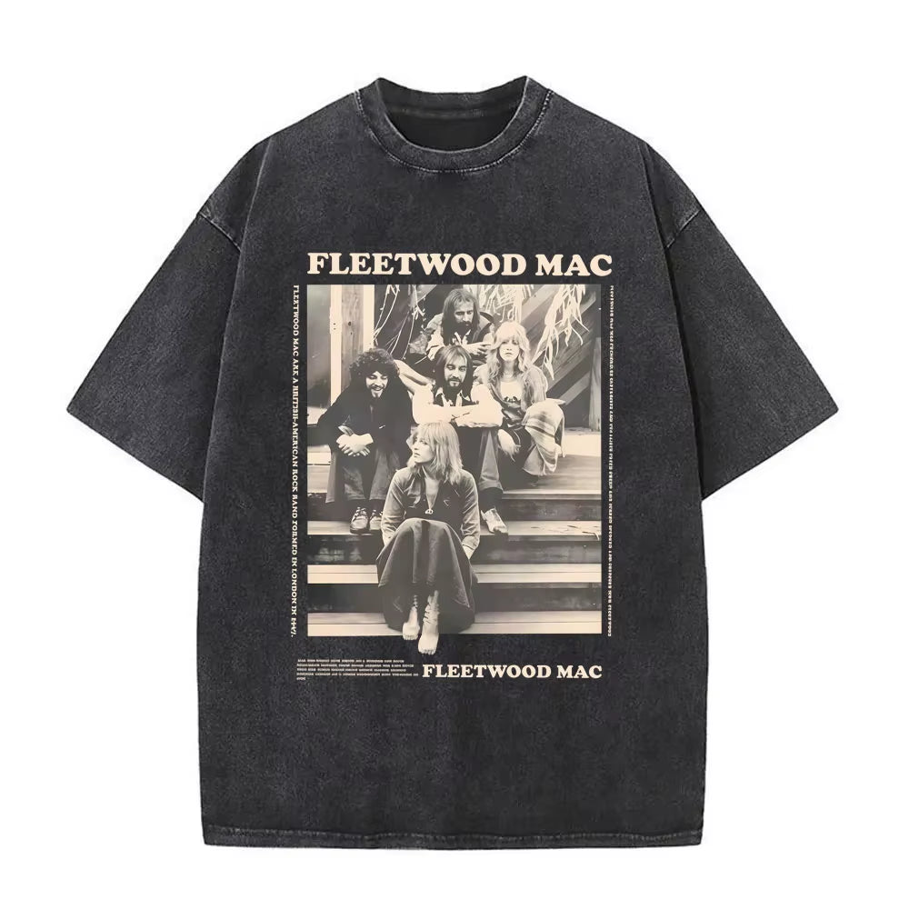 Elevate Your Style with the Washed Vintage Fleetwood Mac Rumours Graphic T-Shirt - Perfect for Men and Women!