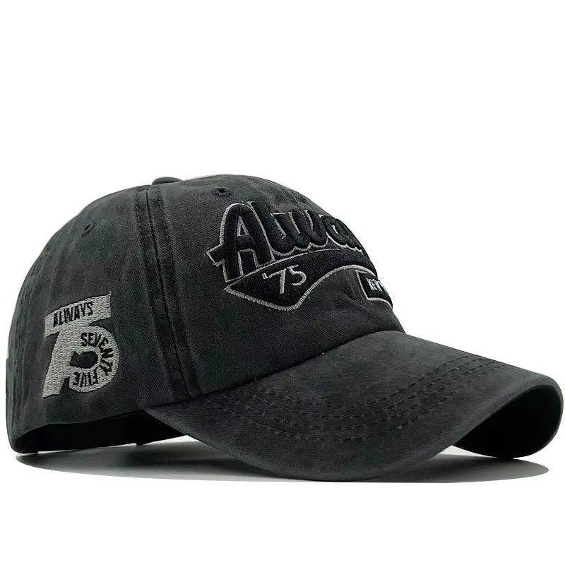 100% Cotton Washed 3D Embroidered Letter Baseball Cap - Casual Streetwear Hat