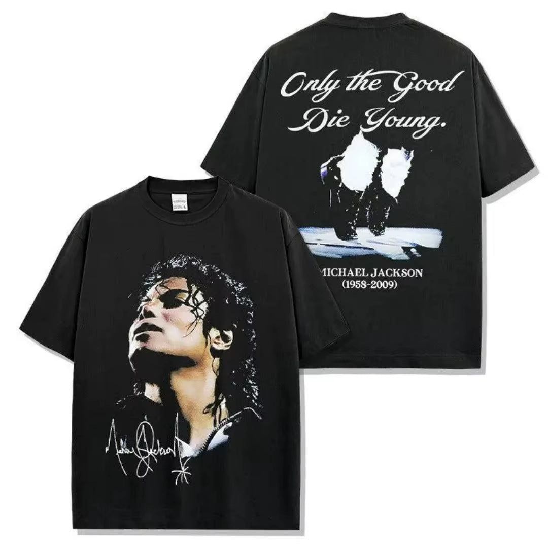 Vintage Michael Jackson Music Tee Vintage Rock Retro T-Shirt Summer Pure Cotton Men'S T-Shirt Kid'S Clothing Tee Y2K Woman ﻿