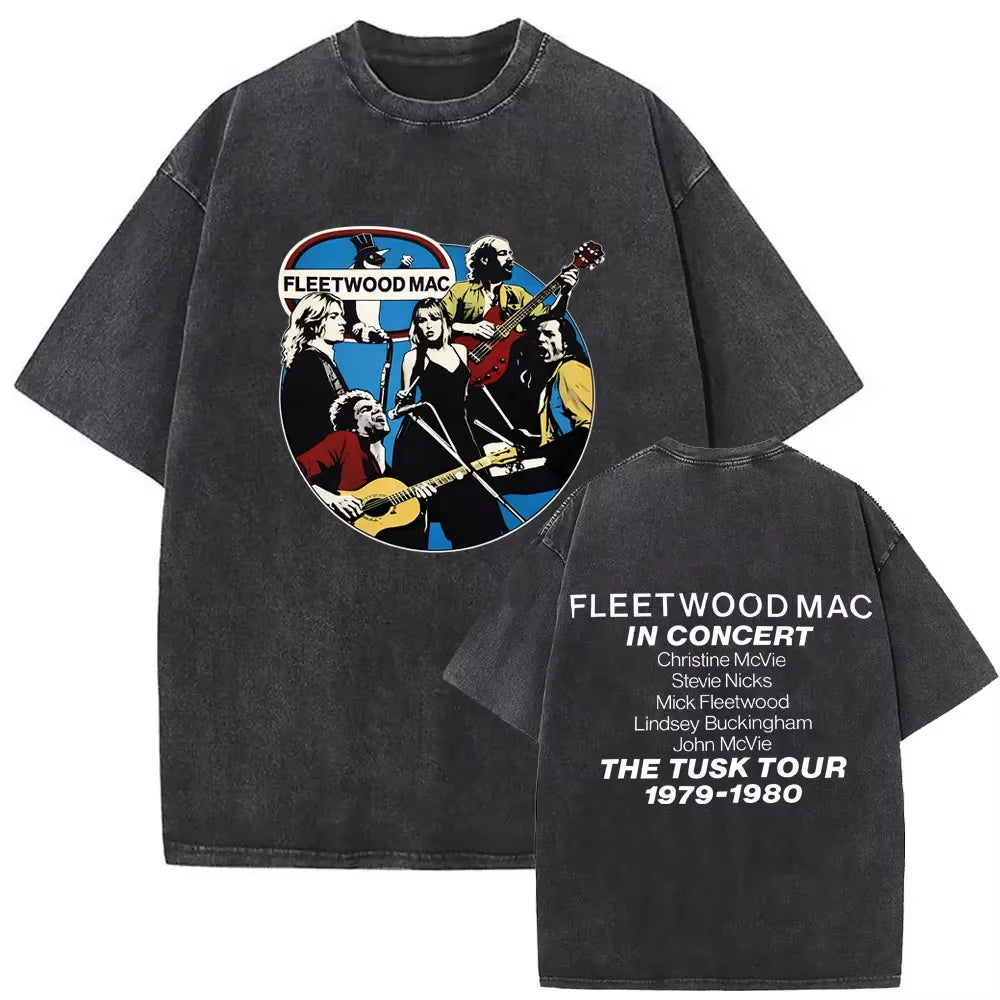 Elevate Your Style with the Washed Vintage Fleetwood Mac Rumours Graphic T-Shirt - Perfect for Men and Women!