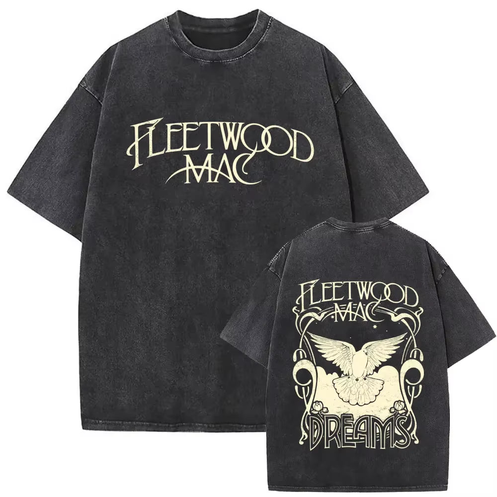 Elevate Your Style with the Washed Vintage Fleetwood Mac Rumours Graphic T-Shirt - Perfect for Men and Women!